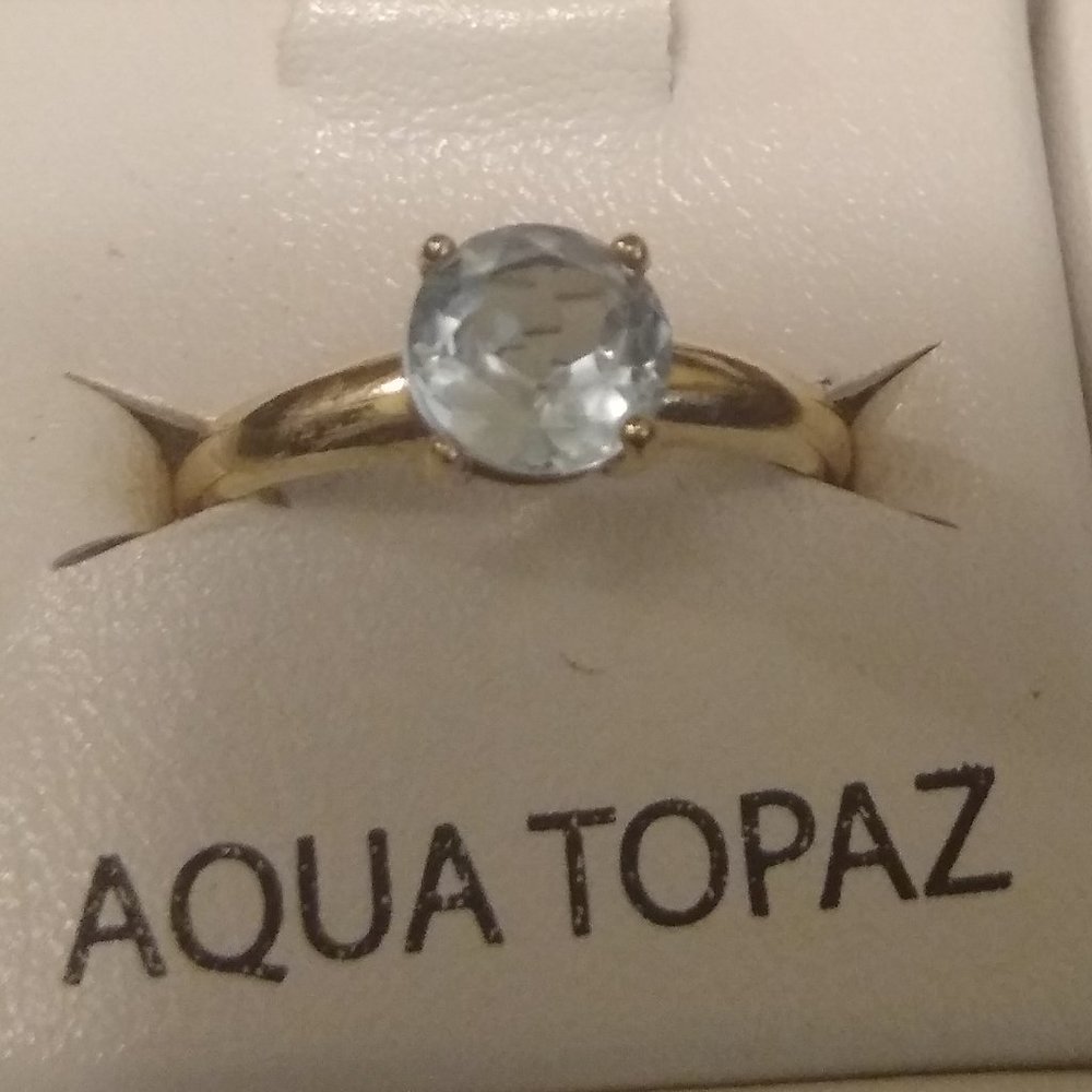 Aqua Topaz Ring SZ 8 Victoria Townsend